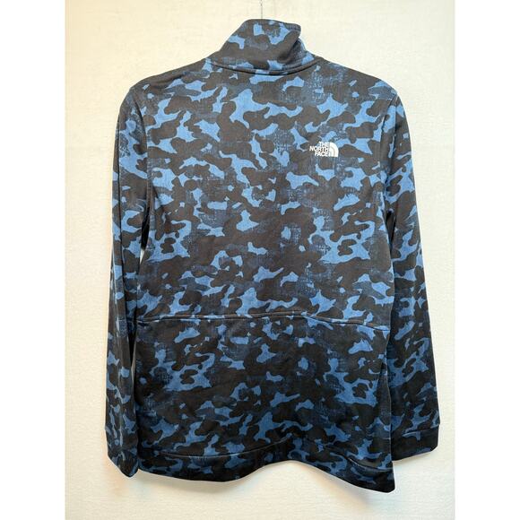 The North Face Full Zip Jacket, Black/Blue Camo Print, Size Large - Picture 2 of 4
